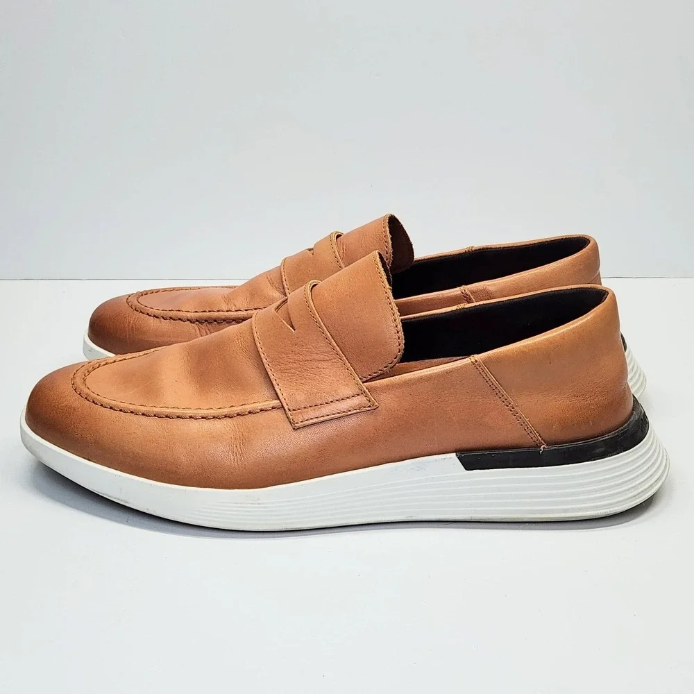 Wolf & Shepherd Shoes Mens Size 9 Brown Leather Slip On Casual Loafers Comfort